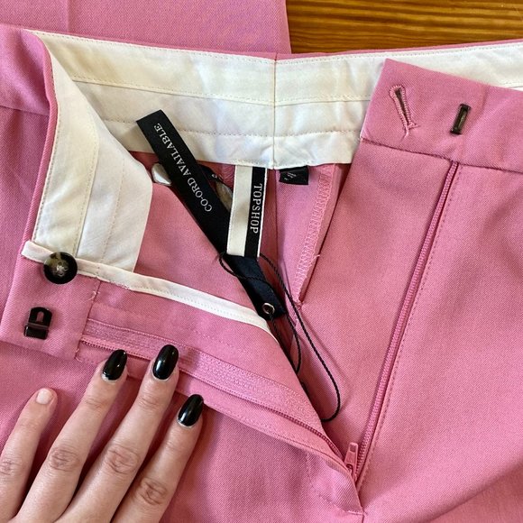NWT TOPSHOP || PINK TAPERED TROUSERS - Picture 4 of 4